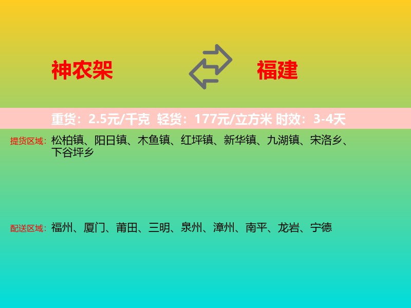 神农架到福建长途搬家