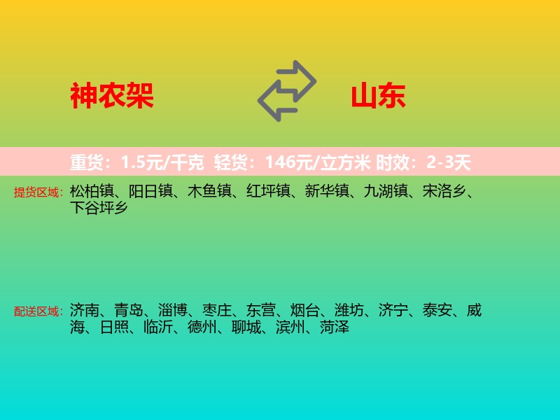 神农架到山东长途搬家
