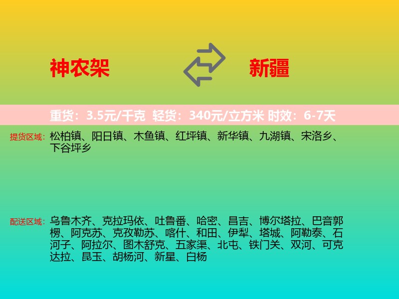 神农架到新疆长途搬家