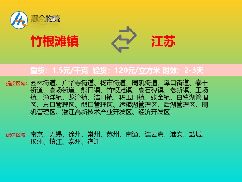 竹根滩镇到江苏长途搬家