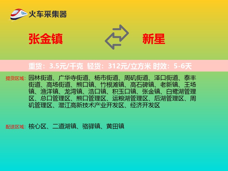 张金镇到新星物流专线