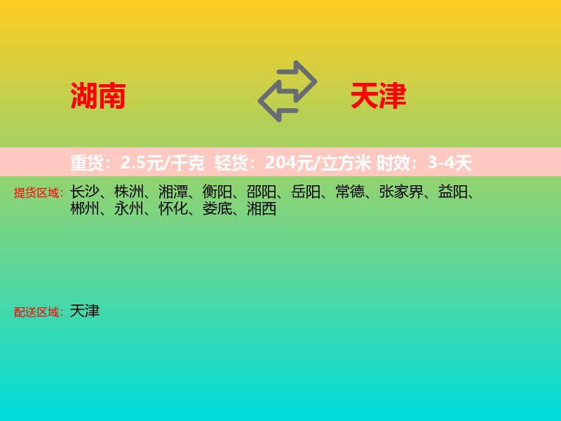 湖南到天津长途搬家
