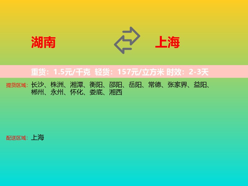 湖南到上海长途搬家