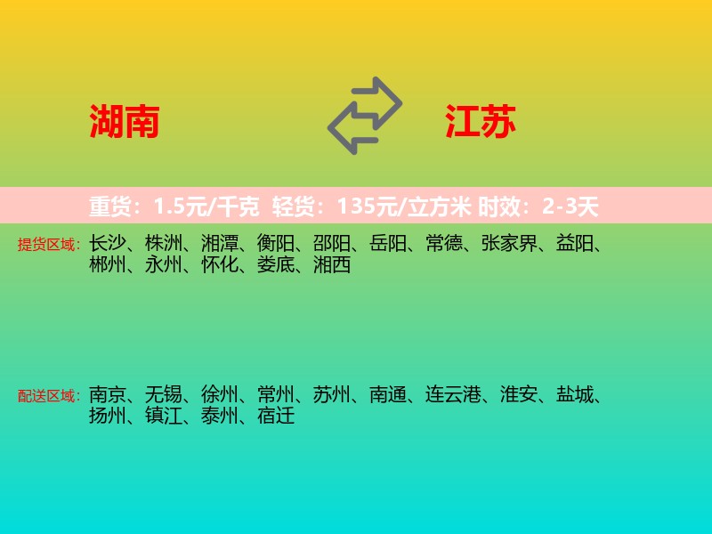 湖南到江苏长途搬家