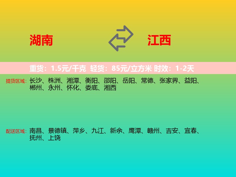 湖南到江西长途搬家