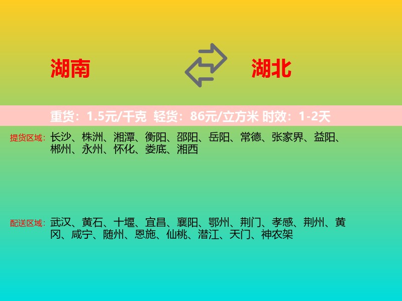 湖南到湖北长途搬家