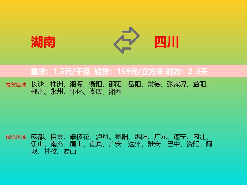 湖南到四川长途搬家
