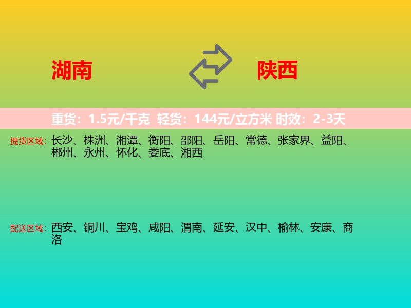湖南到陕西长途搬家