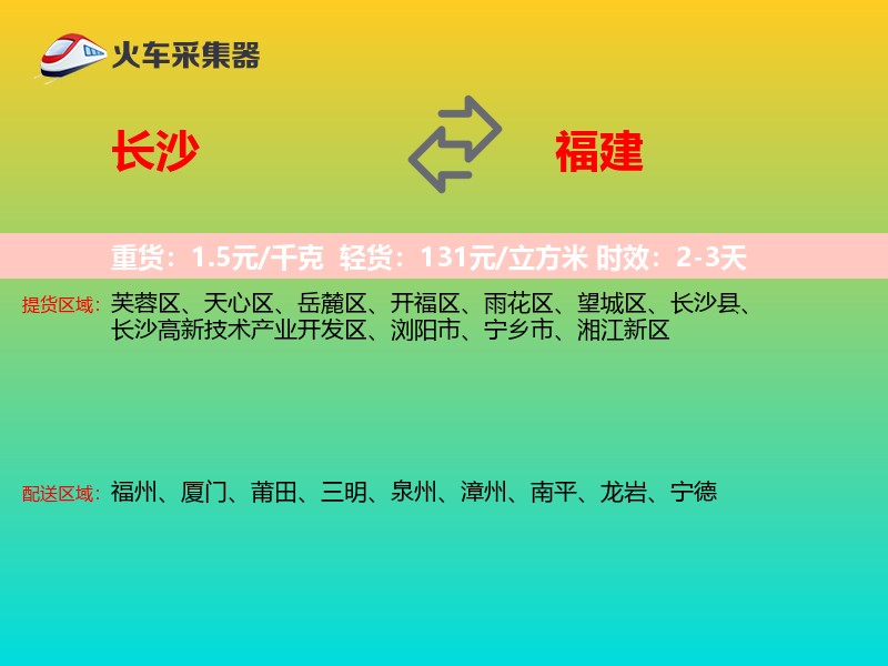 长沙到福建轿车托运