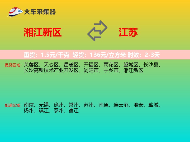 湘江新区到江苏物流专线