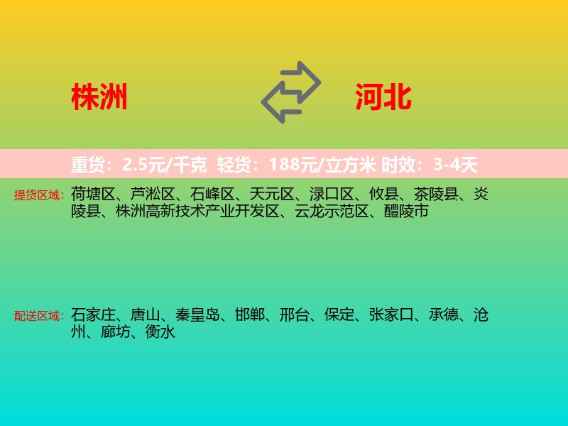 株洲到河北长途搬家
