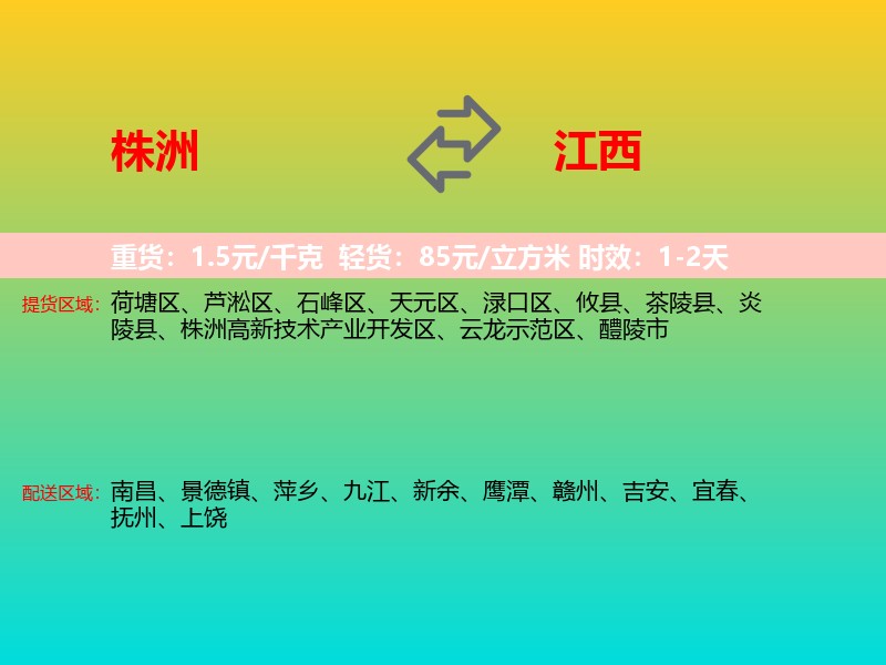 株洲到江西长途搬家