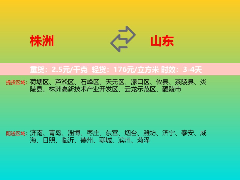 株洲到山东长途搬家