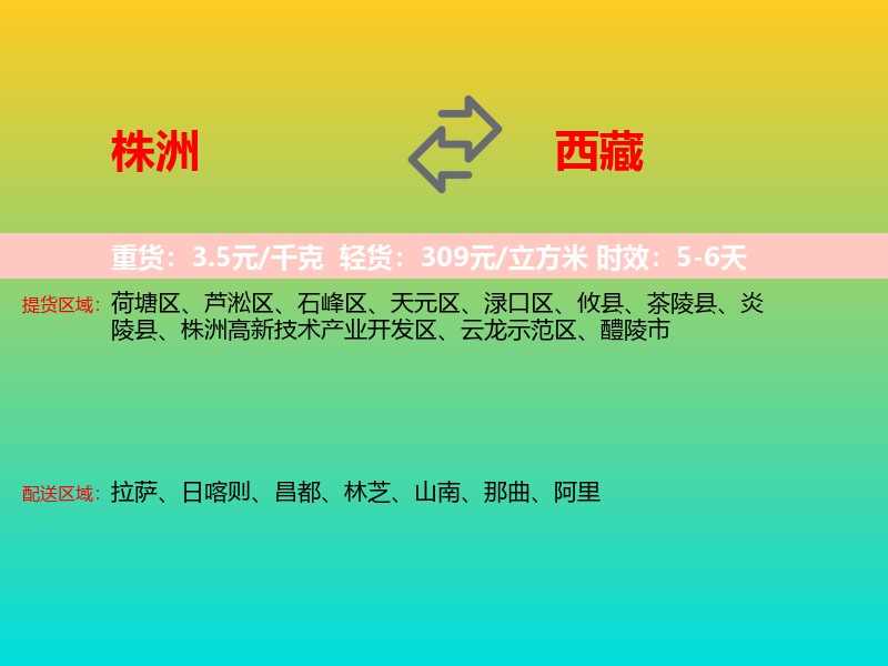 株洲到西藏长途搬家