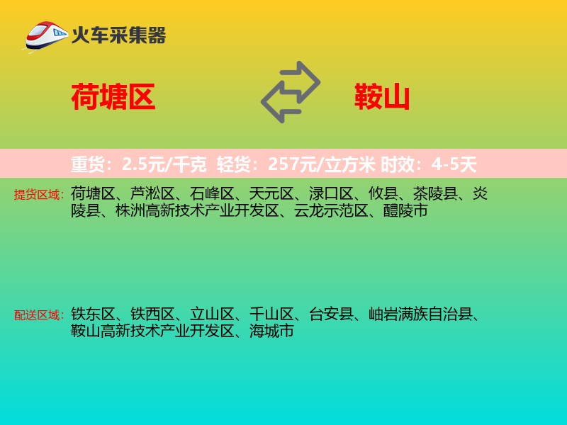 荷塘区到鞍山物流专线