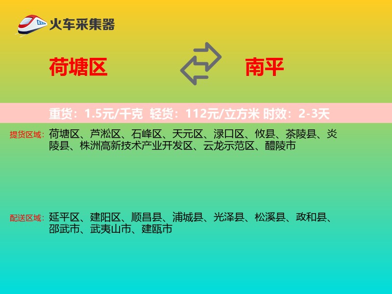 荷塘区到南平物流专线