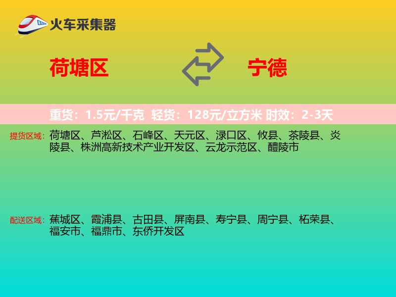 荷塘区到宁德物流专线