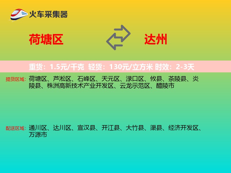 荷塘区到达州物流专线
