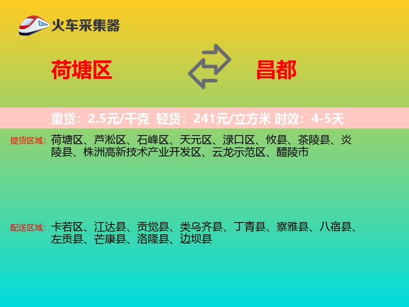 荷塘区到昌都物流专线