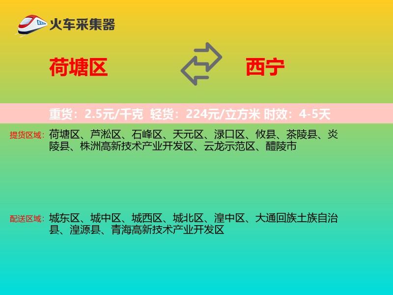 荷塘区到西宁物流专线