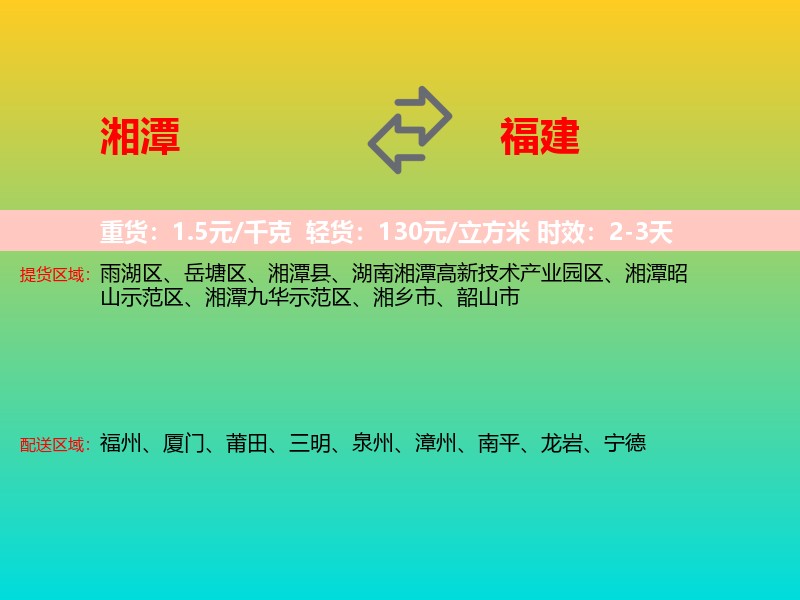 湘潭到福建长途搬家