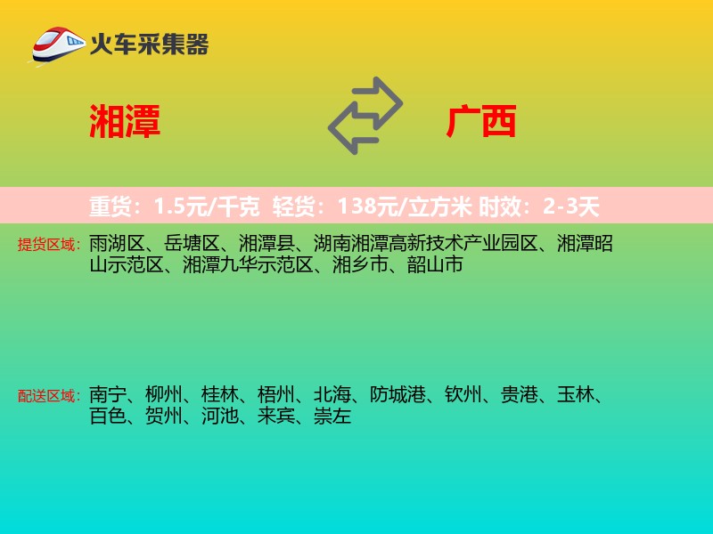 湘潭到广西轿车托运