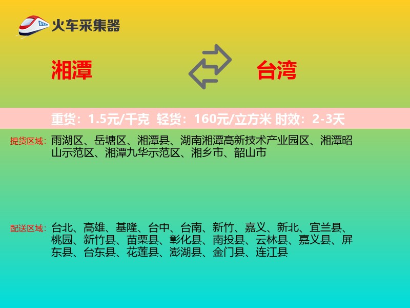 湘潭到台湾轿车托运