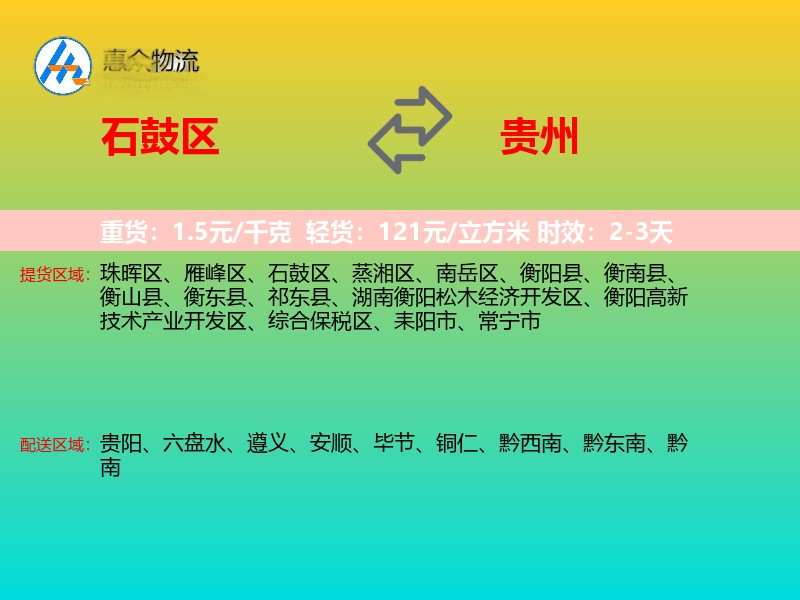 石鼓区到贵州长途搬家