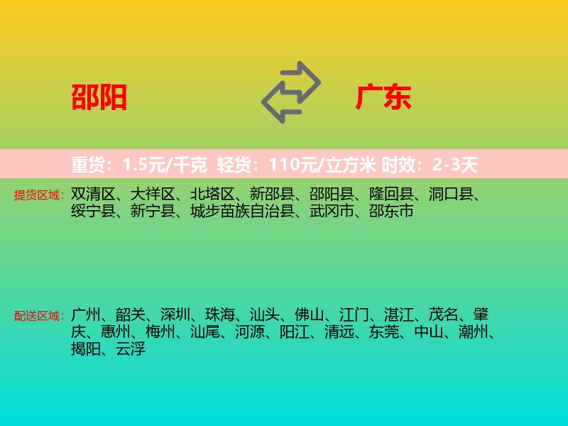 邵阳到广东长途搬家