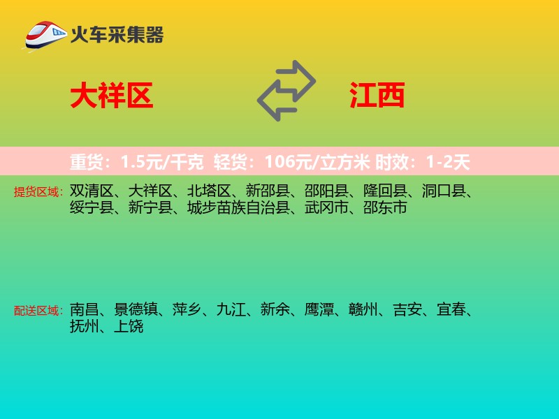 大祥区到江西物流专线