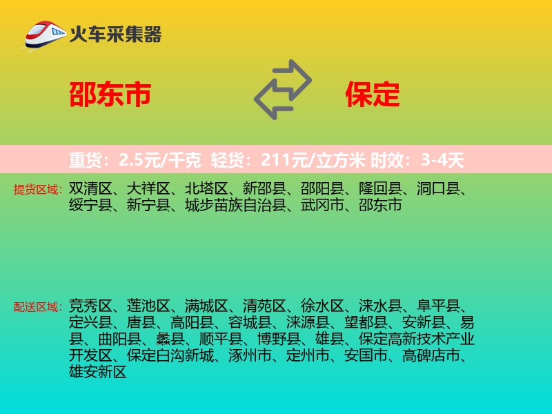邵东市到保定物流专线