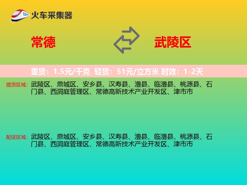 常德到武陵区物流专线