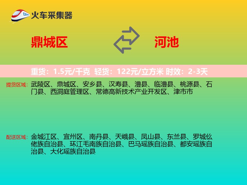 鼎城区到河池物流专线