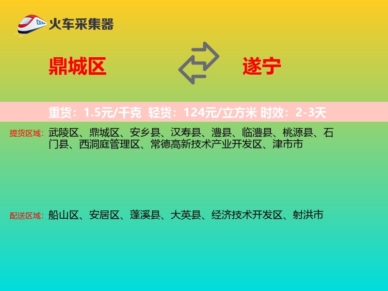 鼎城区到遂宁物流专线