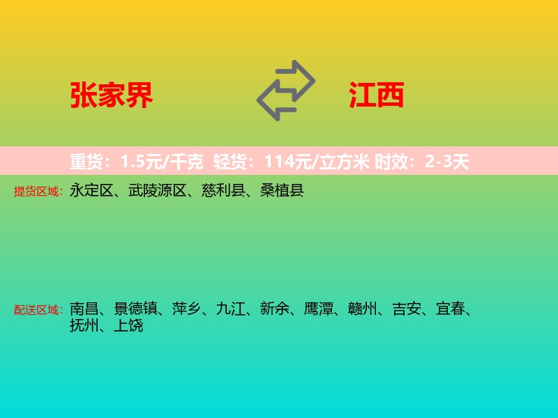 张家界到江西长途搬家