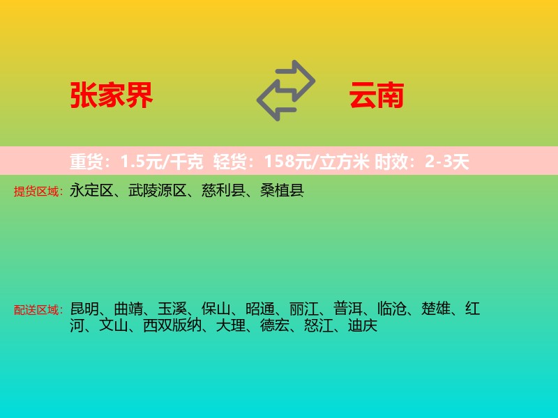 张家界到云南长途搬家