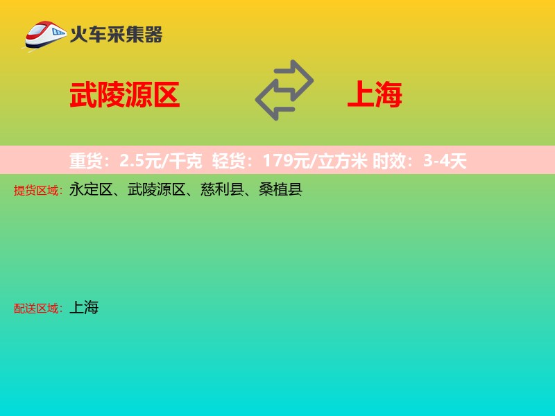 武陵源区到上海长途搬家