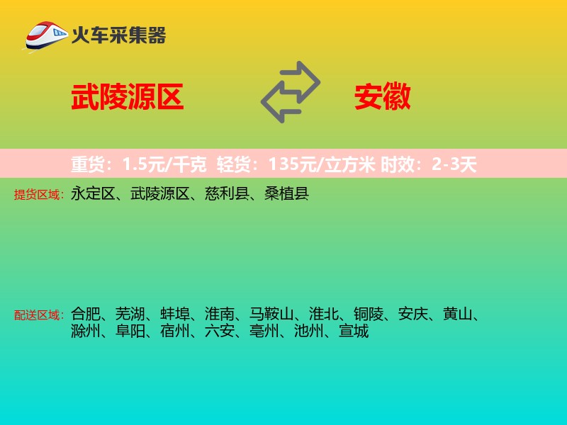 武陵源区到安徽长途搬家
