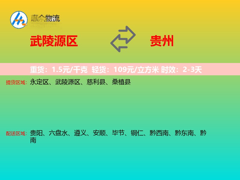 武陵源区到贵州长途搬家