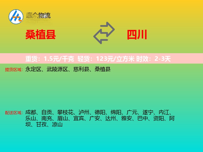 桑植县到四川长途搬家