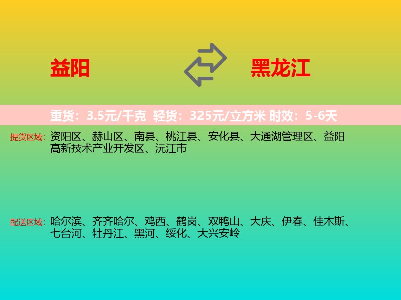 益阳到黑龙江长途搬家