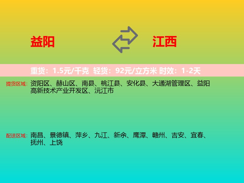 益阳到江西长途搬家
