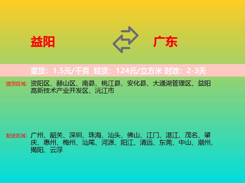 益阳到广东长途搬家