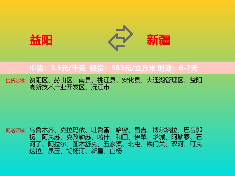 益阳到新疆长途搬家