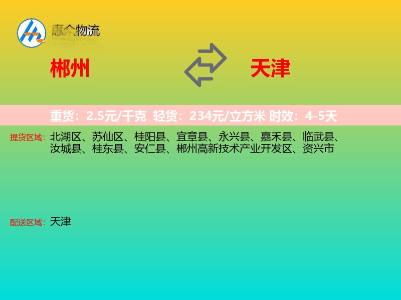 郴州到天津轿车托运
