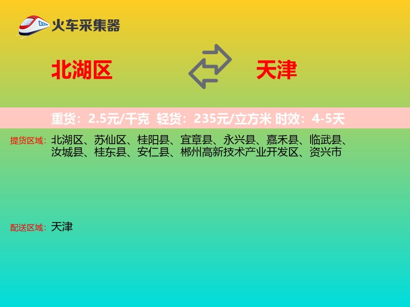 北湖区到天津长途搬家