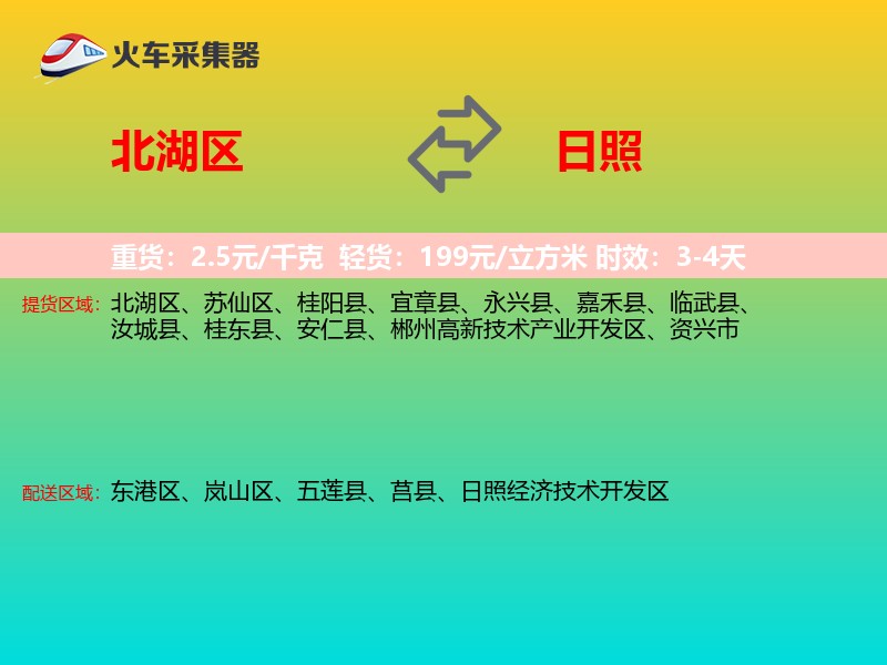 北湖区到日照物流专线
