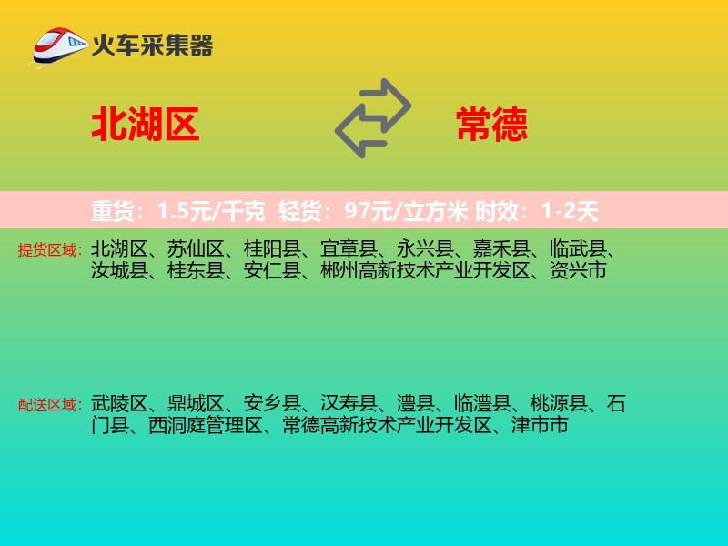 北湖区到常德物流专线