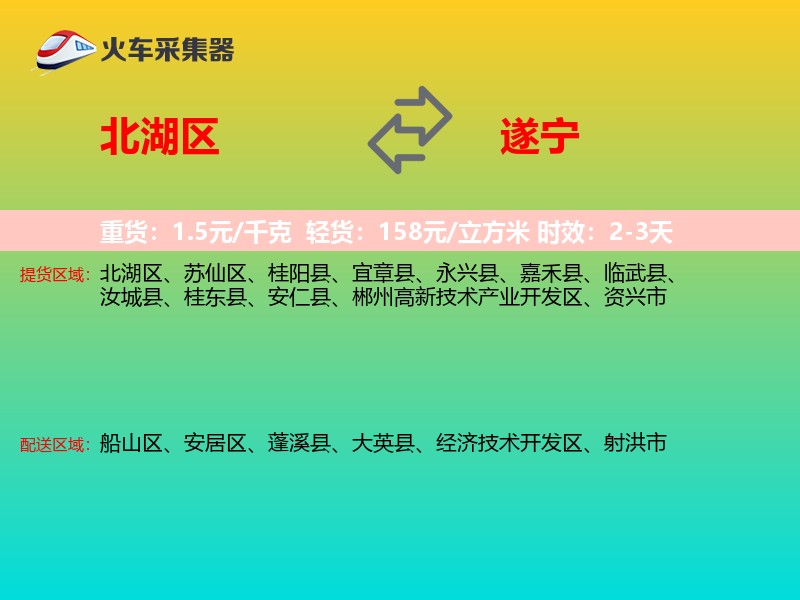 北湖区到遂宁物流专线