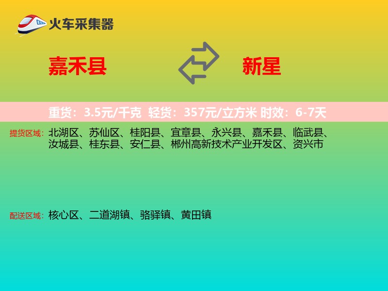 嘉禾县到新星物流专线
